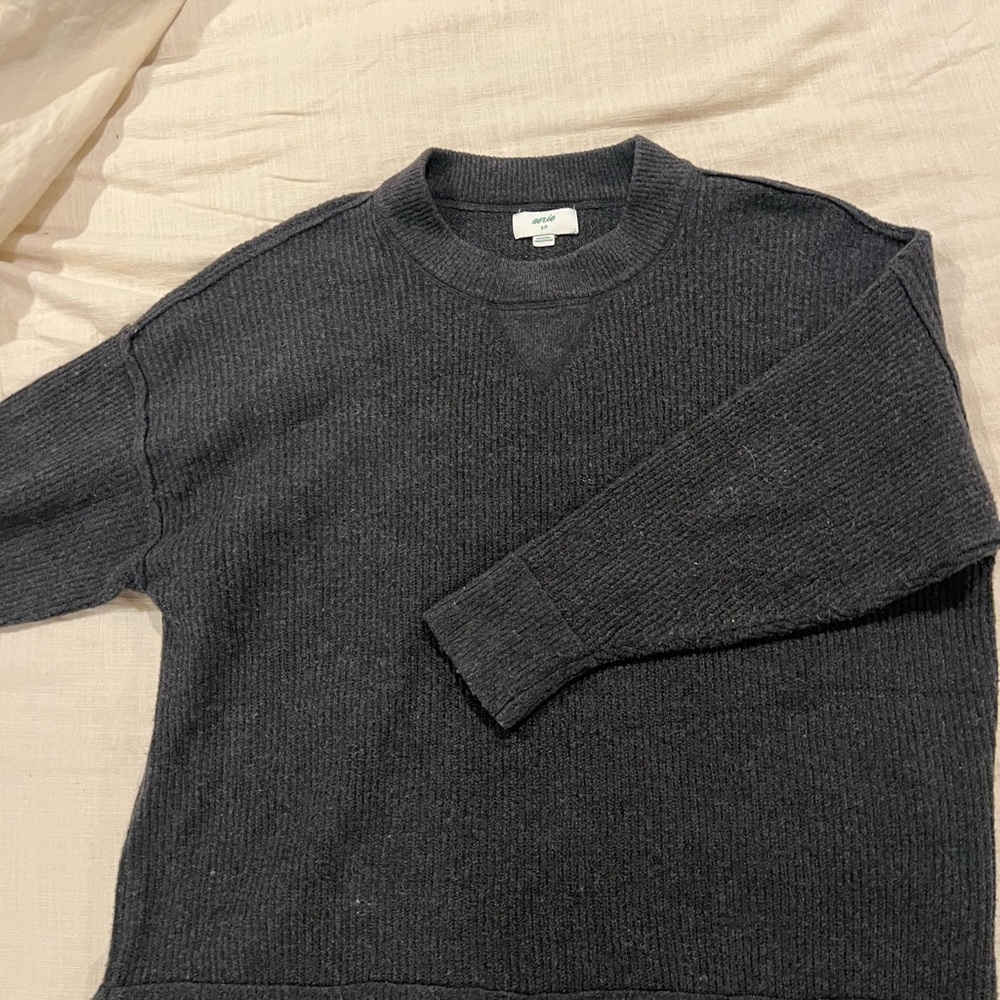 Aerie Charcoal Crewneck Sweater